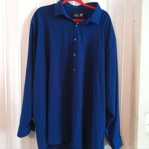 J Ferrar Big & Tall 2X Blue Stretch Dress Shirt